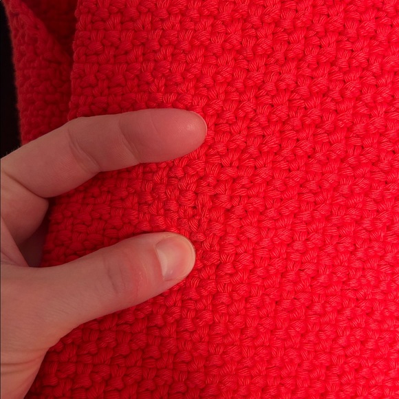 Babaa Bright Red Chunky Knit V-Neck Sweater Vest - Picture 5 of 9